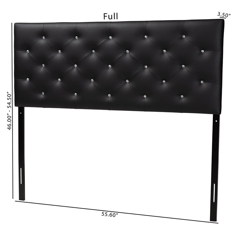 Bowery Hill Faux Leather Tufted Queen Panel Headboard