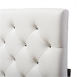 Bowery Hill Modern Faux Leather Tufted Full-Size Panel Headboard in White