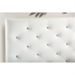 Bowery Hill Modern Faux Leather Tufted Full-Size Panel Headboard in White