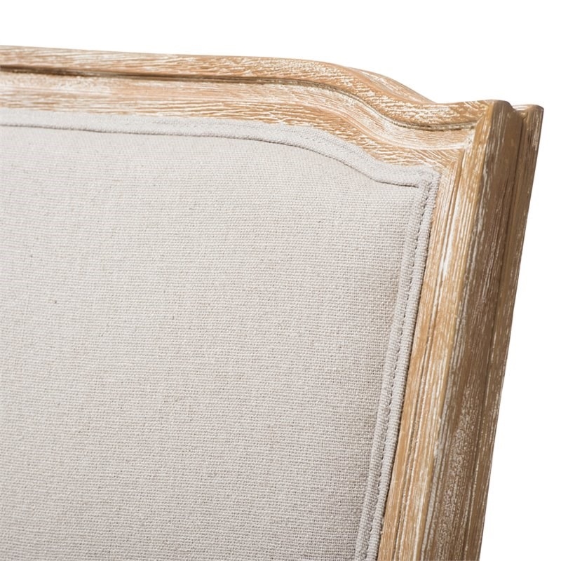 Bowery Hill Dining Side Chair in Weathered Oak and Beige