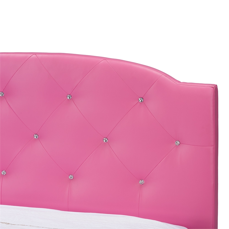 Bowery Hill Faux Leather Tufted Queen Platform Bed
