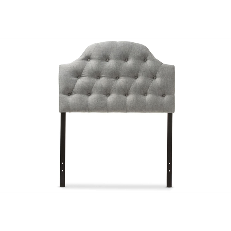 Bowery Hill Modern Faux Leather Upholstered Twin Headboard in Gray