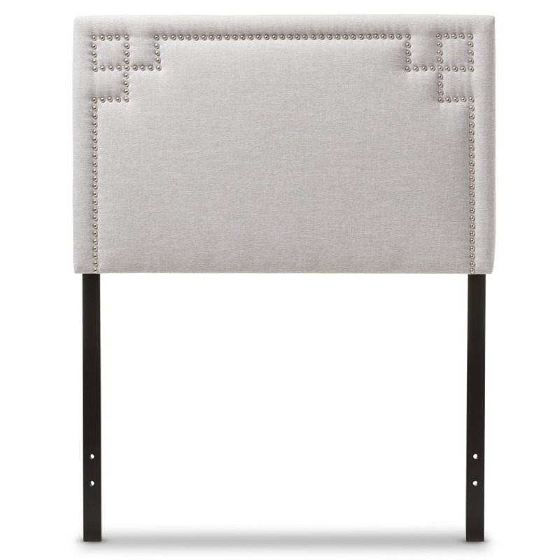 Bowery Hill Modern Upholstered Twin Headboard in Grayish Beige