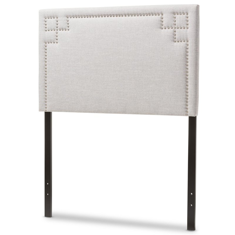 Bowery Hill Modern Upholstered Twin Headboard in Grayish Beige