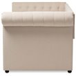 Bowery Hill Fabric Light Beige Daybed Rolled Arms with Trundle 95.28