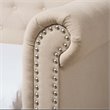 Bowery Hill Fabric Light Beige Daybed Rolled Arms with Trundle 95.28