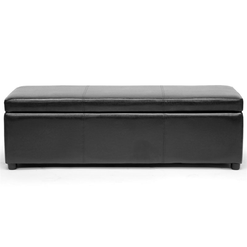 Bowery Hill Modern Faux Leather Multipurpose Storage Ottoman Bench