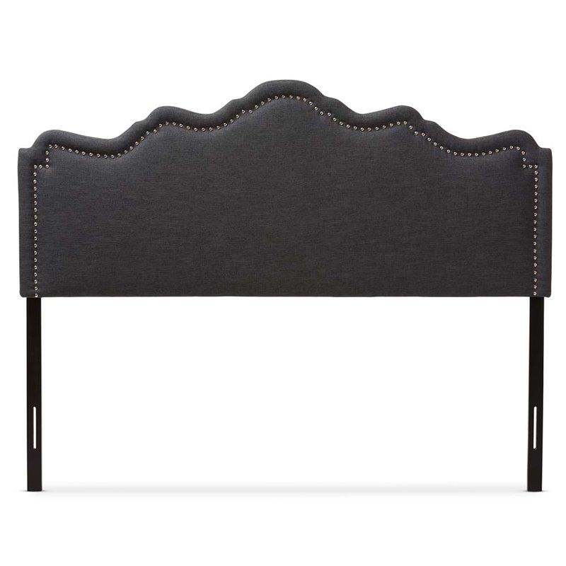 Bowery Hill Contemporary Fabric Upholstered Full Headboard in Gray