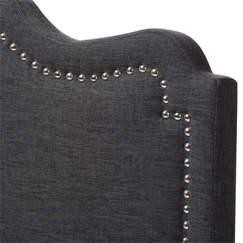 Bowery Hill Contemporary Fabric Upholstered King Headboard in Dark Gray