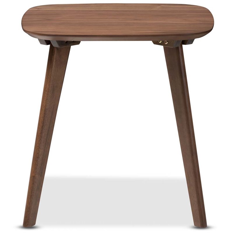 Bowery Hill Mid-Century Wood Solid End Table in Dark Walnut Brown