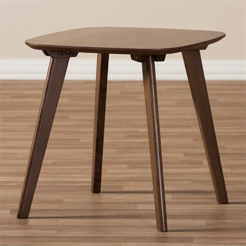 Bowery Hill Mid-Century Wood Solid End Table in Dark Walnut Brown