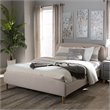 Bowery Hill Upholstered Light Beige Platform Bed Rectangular Mid-Century 58.66
