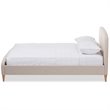Bowery Hill Upholstered Light Beige Platform Bed Rectangular Mid-Century 58.66