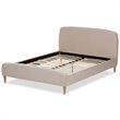 Bowery Hill Upholstered Light Beige Platform Bed Rectangular Mid-Century 58.66