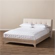 Bowery Hill Upholstered Light Beige Platform Bed Rectangular Mid-Century 58.66