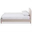 Bowery Hill Upholstered Light Beige Platform Bed Rectangular Foam Filled 80.31