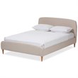 Bowery Hill Upholstered Light Beige Platform Bed Rectangular Foam Filled 80.31
