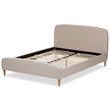 Bowery Hill Upholstered Light Beige Queen Platform Bed Rectangular Mid-Century 64.17