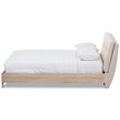 Bowery Hill Mid-Century Queen Platform Bed in Light Beige and Natural