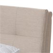 Bowery Hill Mid-Century Queen Platform Bed in Light Beige and Natural