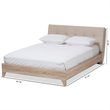 Bowery Hill Mid-Century Queen Platform Bed in Light Beige and Natural
