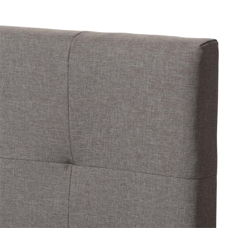 Bowery Hill Contemporary Upholstered Twin Panel Bed in Gray Fabric