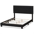 Bowery Hill Contemporary Full Upholstered Panel Bed in Dark Gray