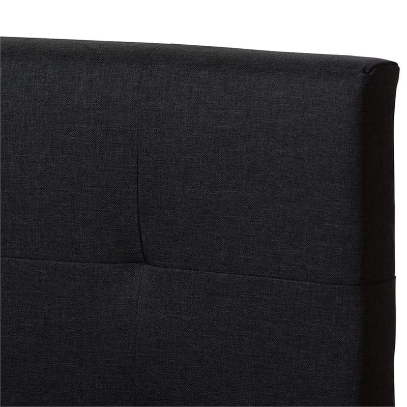 Bowery Hill Contemporary Full Upholstered Panel Bed in Dark Gray