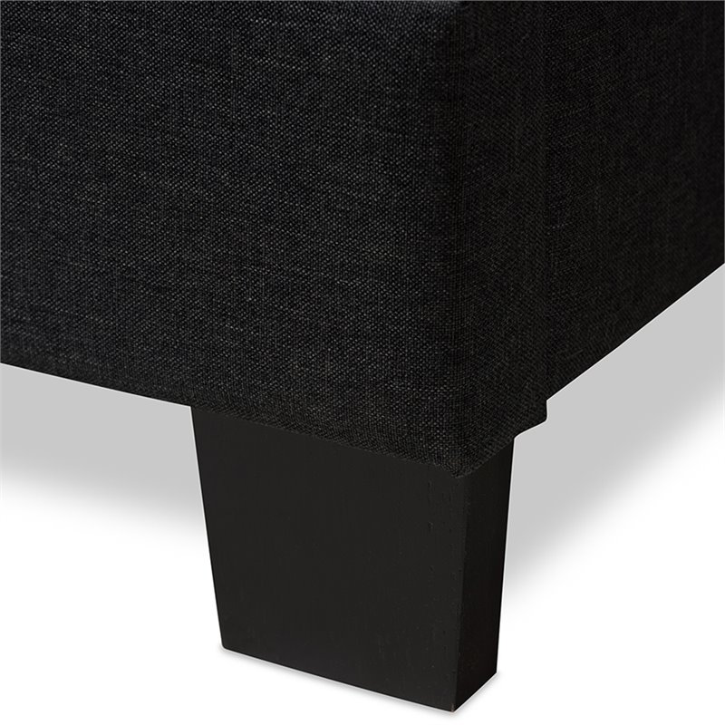 Bowery Hill Contemporary Full Upholstered Panel Bed in Dark Gray