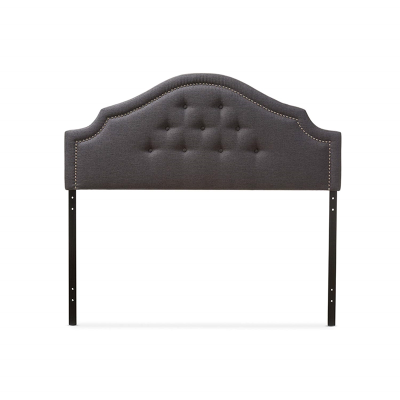Bowery Hill Contemporary Upholstered King Headboard in Dark Gray