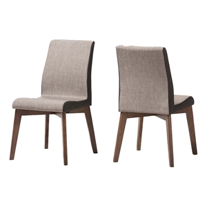 Bowery Hill Upholstered Gravel Gray Dining Chair Rectangular Mid-Century 34.84&quotH Unassembled