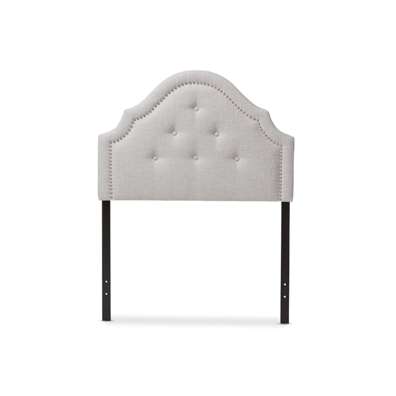 Bowery Hill Modern Upholstered Twin Headboard in Grayish Beige