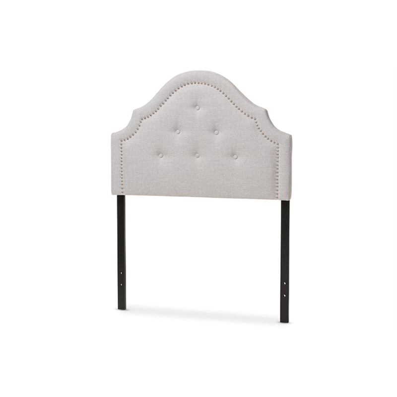 Bowery Hill Modern Upholstered Twin Headboard in Grayish Beige
