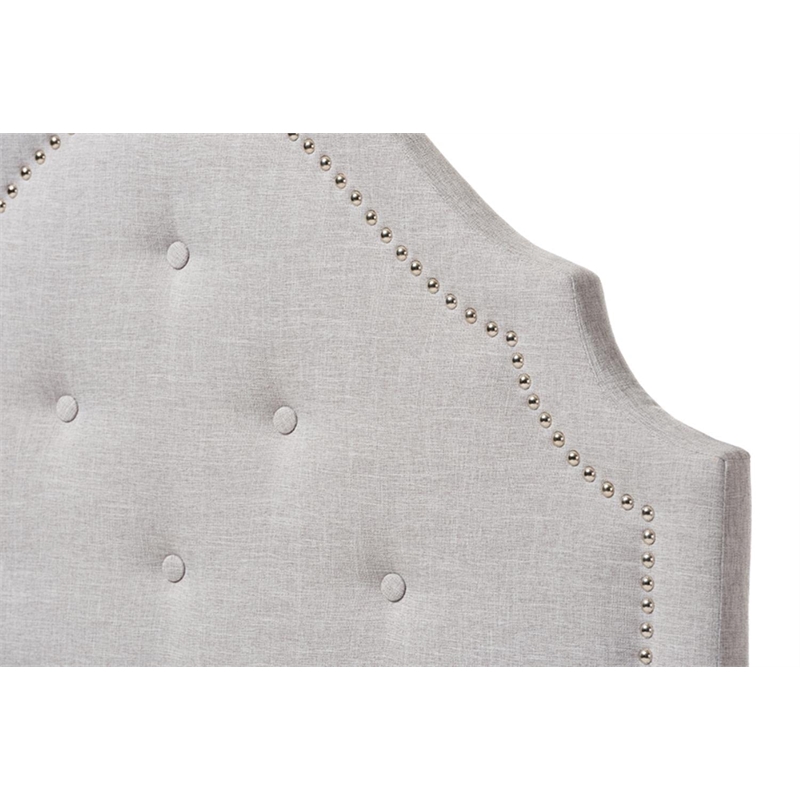 Bowery Hill Modern Upholstered Twin Headboard in Grayish Beige