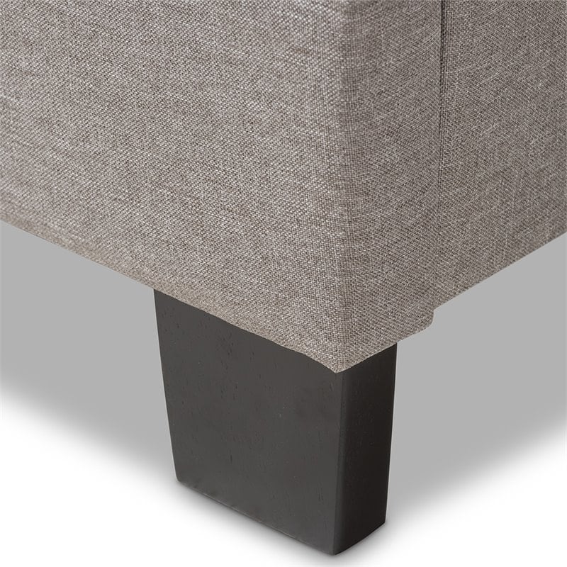 Bowery Hill Modern Tufted Queen Low Profile Bed in Light Gray