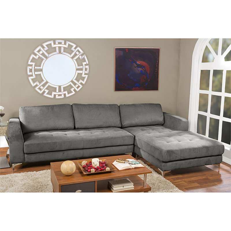 Bowery Hill Contemporary Right Facing Sectional in Gray