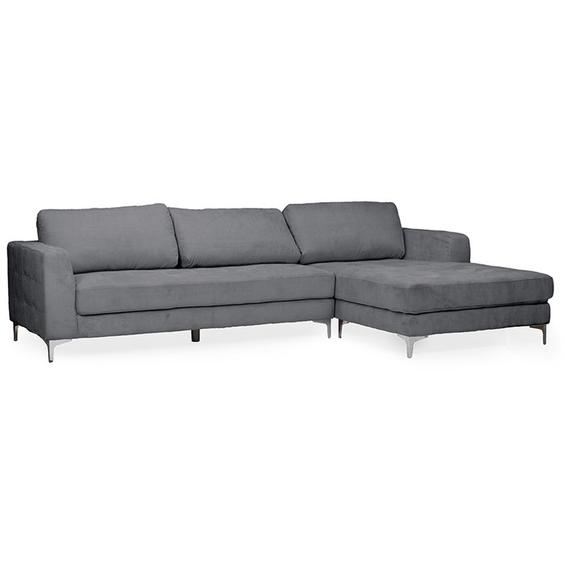 Bowery Hill Contemporary Right Facing Sectional in Gray