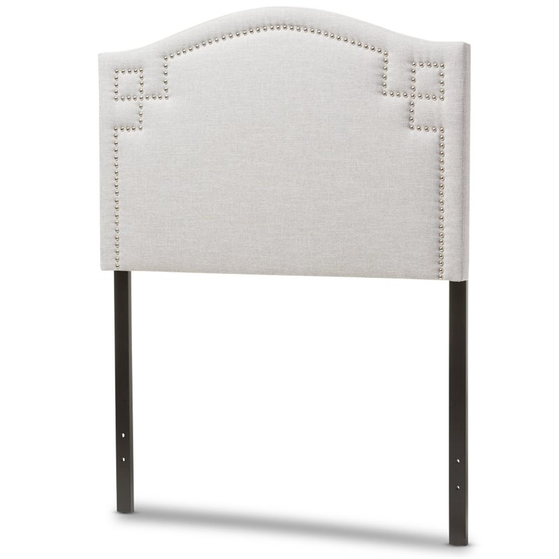Bowery Hill Modern Upholstered Twin Headboard in Grayish Beige