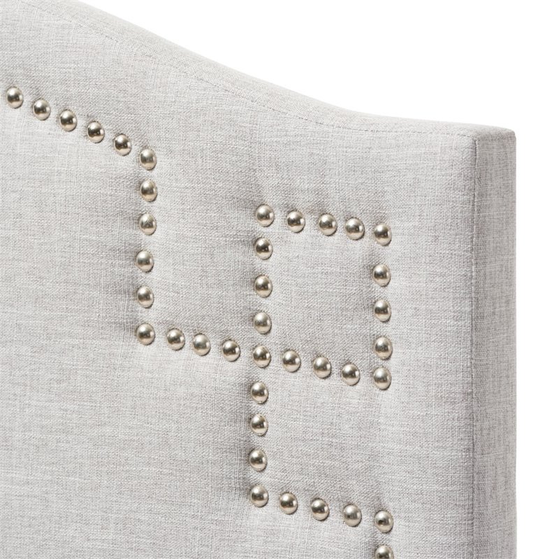 Bowery Hill Modern Upholstered Twin Headboard in Grayish Beige