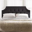 Bowery Hill Contemporary Fabric Tufted Full Headboard in Dark Gray