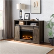 Bowery Hill Farmhouse Fireplace with Storage in Rustic Oak