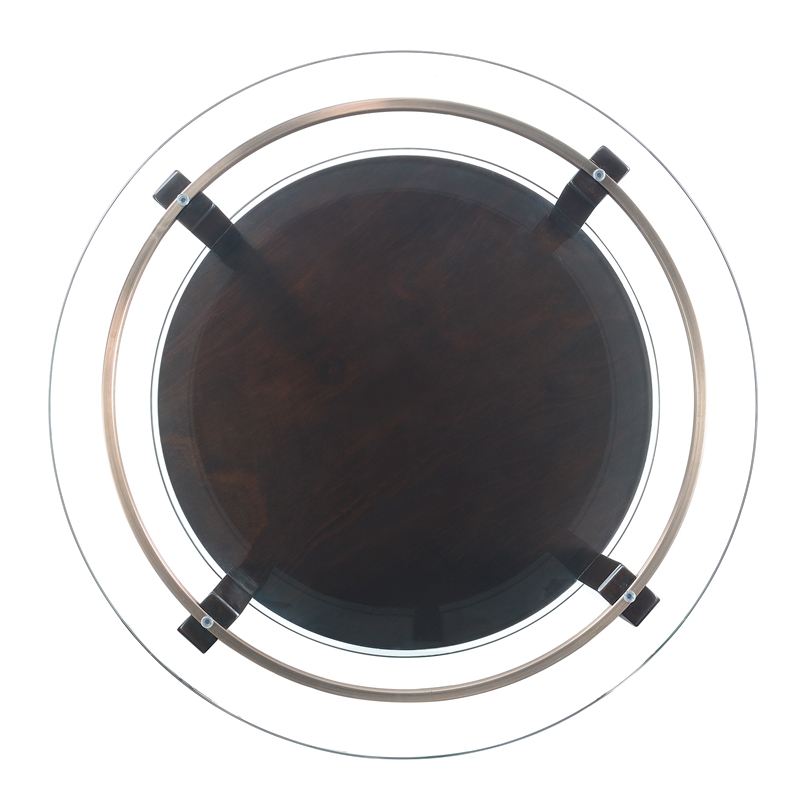 Bowery Hill Contemporary Round Coffee Table in Espresso