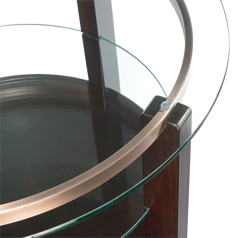 Bowery Hill Contemporary Round Coffee Table in Espresso