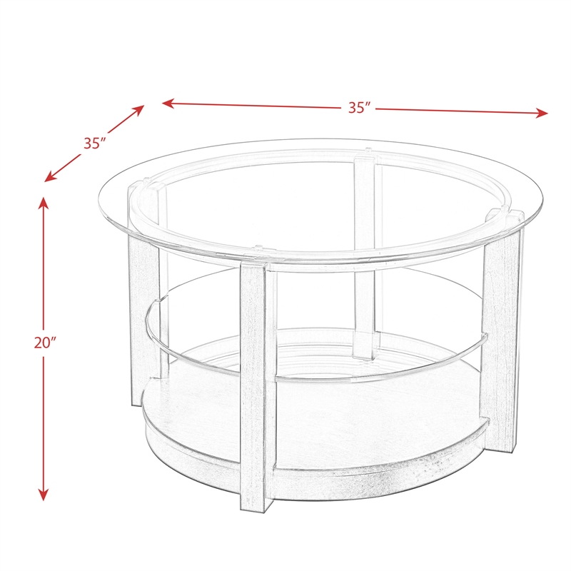Bowery Hill Contemporary Round Coffee Table in Espresso