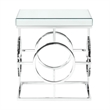 Bowery Hill End Table Coffee Accent Table Square in Glass Top and Metal - Chrome