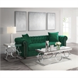 Bowery Hill End Table Coffee Accent Table Square in Glass Top and Metal - Chrome