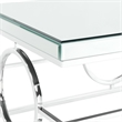 Bowery Hill End Table Coffee Accent Table Square in Glass Top and Metal - Chrome