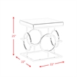 Bowery Hill End Table Coffee Accent Table Square in Glass Top and Metal - Chrome