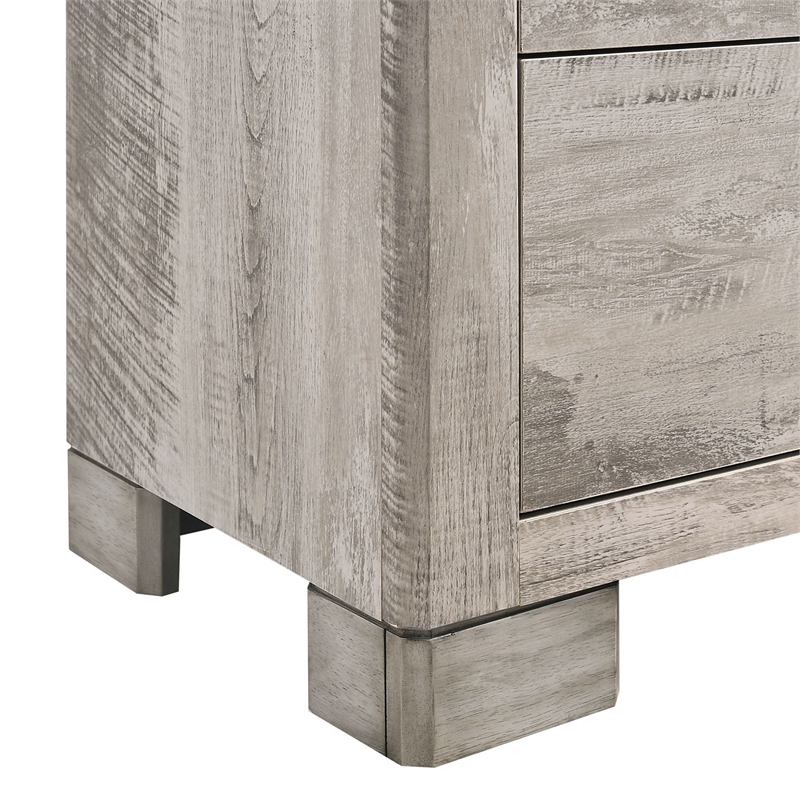 Bowery Hill 5-Drawers Transitional Wood Bedroom Chest in Light Gray