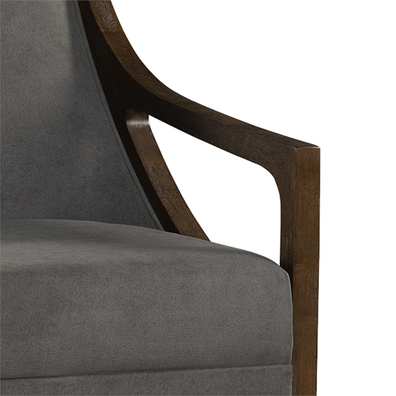 Bowery Hill Transitional Accent Chair with Brown Frame